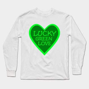 Lucky Green Heart Long Sleeve T-Shirt